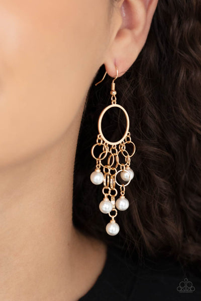 Paparazzi When Life Gives You Pearls - Gold Earrings