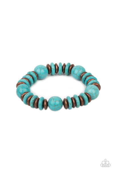 Paparazzi Rustic Rival - Copper and Turquoise Bracelet