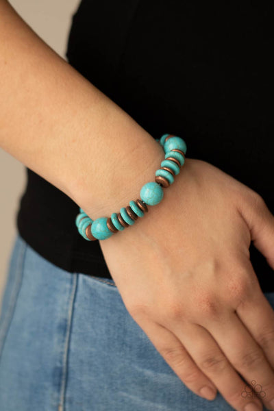 Paparazzi Rustic Rival - Copper and Turquoise Bracelet
