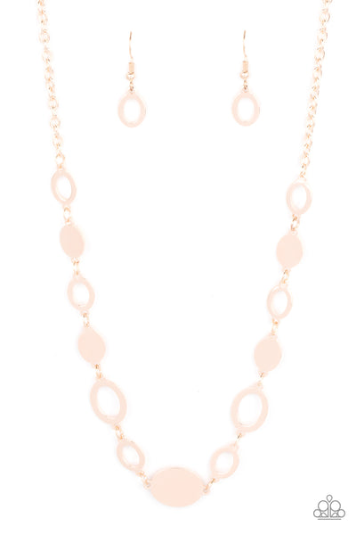 Paparazzi  Working OVAL-time - Rose Gold Necklace
