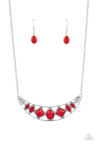 Paparazzi Emblazoned Era - Red Necklace