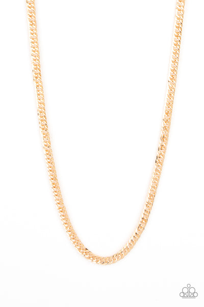 Paparazzi Valiant Victor - Gold Necklace