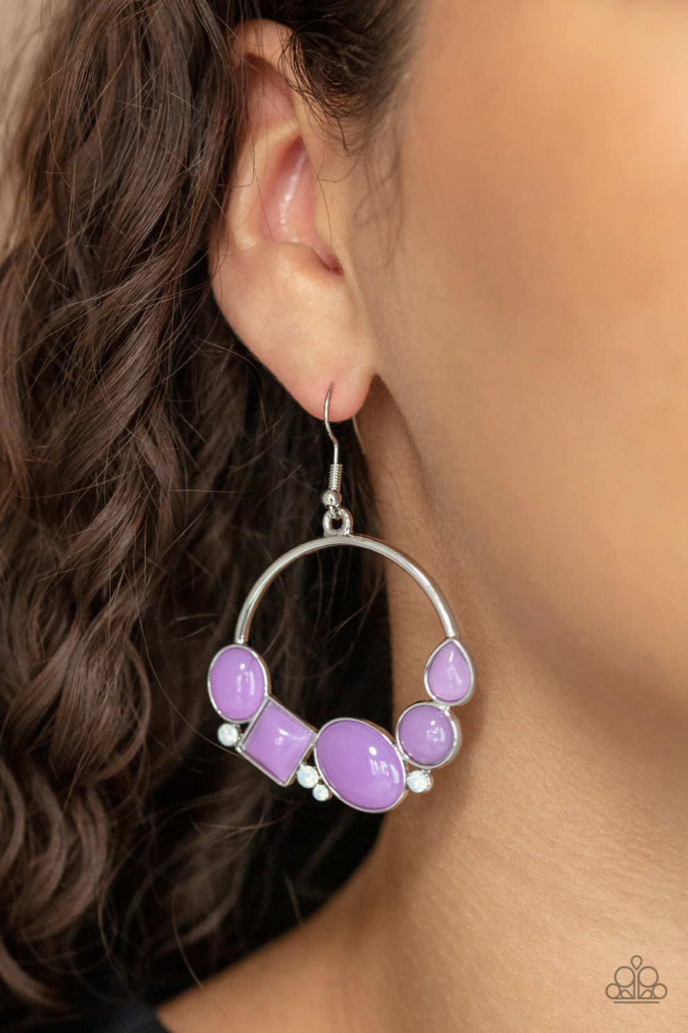 Paparazzi Beautifully Bubblicious - Purple Earrings