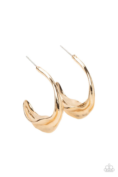 Paparazzi Modern Meltdown - Gold Earrings