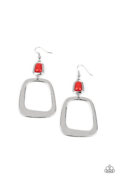 Paparazzi Material Girl Mod - Red Earrings