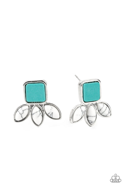 Paparazzi Hill Country Blossoms - Turquoise Earrings