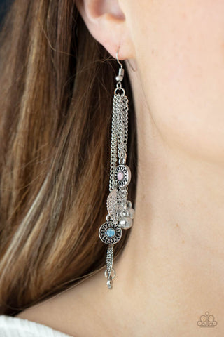 Paparazzi A Natural Charmer - Multi Pink and Cerulean Blue Earrings