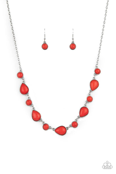 Paparazzi Heavenly Teardrops - Red Necklace