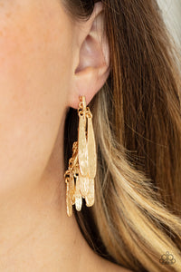 Paparazzi Pursuing The Plumes - Gold Earrings
