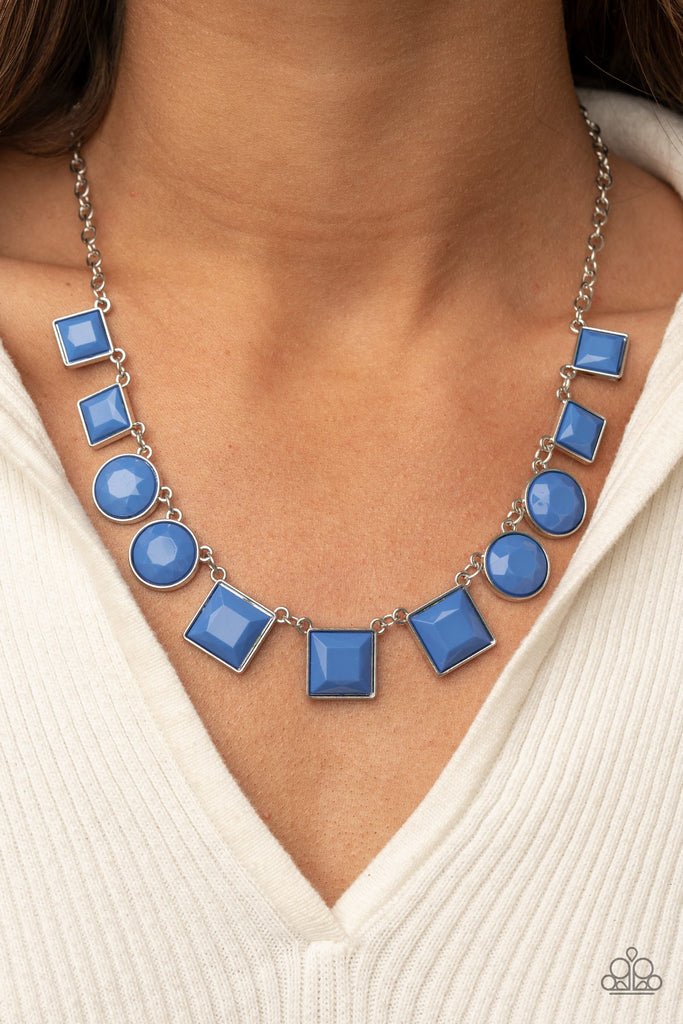 Paparazzi Setting The Fashion Blue Faux Marble Acrylic Necklace | Glam –  GlaMarous Titi Jewels