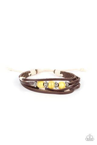 Paparazzi Homespun Radiance - Yellow Bracelet