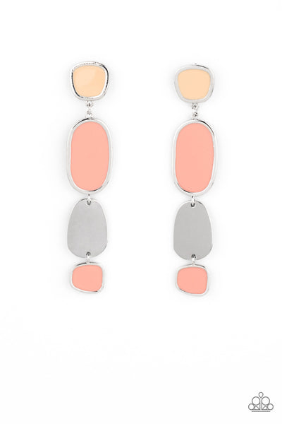 Paparazzi All Out Allure - Coral Orange Earrings