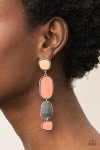 Paparazzi All Out Allure - Coral Orange Earrings