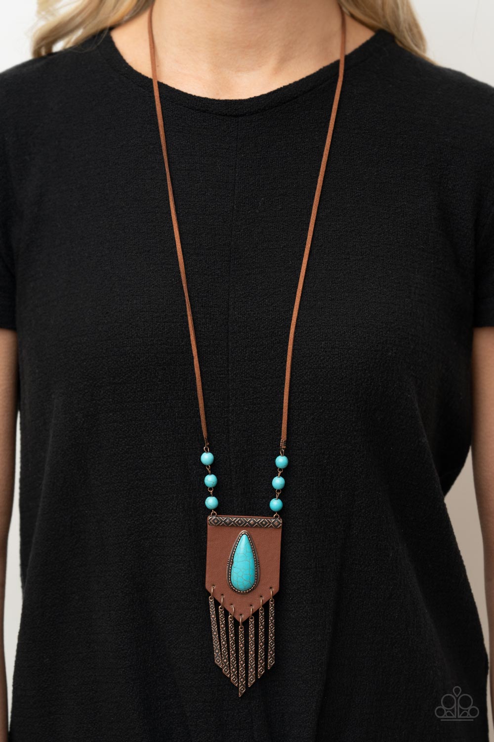 Paparazzi Enchantingly Tribal - Copper and Blue Necklace