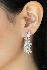 Paparazzi Frond Fairytale - White Earrings