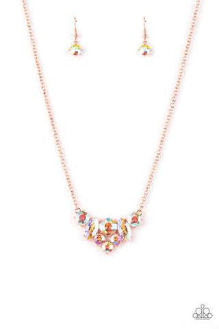 Paparazzi Lavishly Loaded - Copper and Peach Necklace