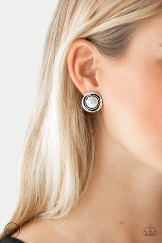 Paparazzi Out Of This Galaxy - Silver Clip-On Earrings