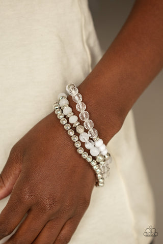 Paparazzi Sugary Shimmer - White Bracelet