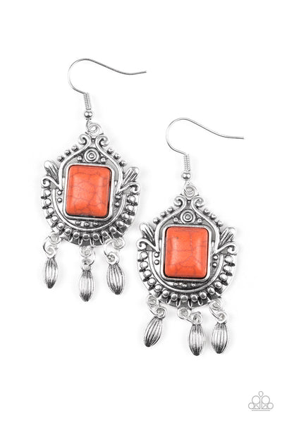Paparazzi Open Pastures Orange Earrings