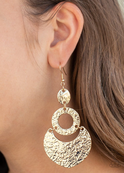 Paparazzi Gold $15 Set - Quill Quest Necklace, Shimmer Suite Earrings and Casually Couture Bracelet