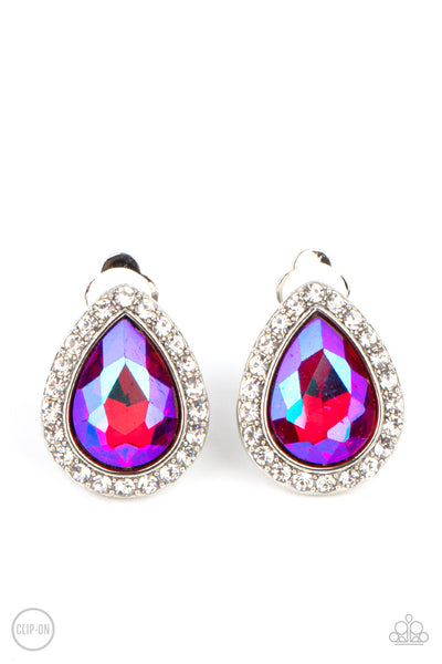 Paparazzi Cosmic Castles - Pink Clip-On Earrings
