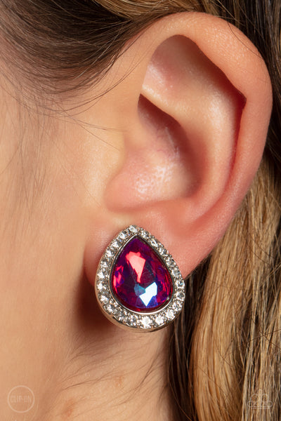 Paparazzi Cosmic Castles - Pink Clip-On Earrings