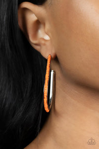Paparazzi Beaded Bauble - Orange Earrings