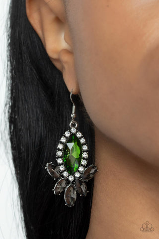 Paparazzi Serving Up Sparkle Green Earrings