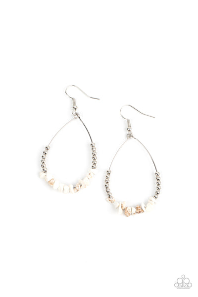Paparazzi Come Out of Your SHALE - White Earrings