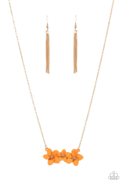 Paparazzi Petunia Picnic - Orange Necklace