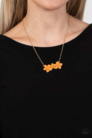 Paparazzi Petunia Picnic - Orange Necklace