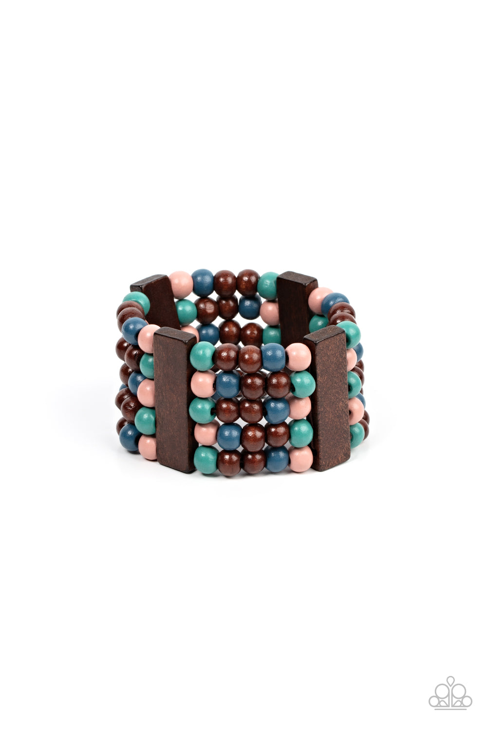 Paparazzi Island Soul - Multi Blue, Pink, Brown and Turquoise Bracelet