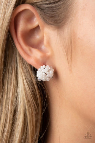 Paparazzi Bunches of Bubbly - White Earrings