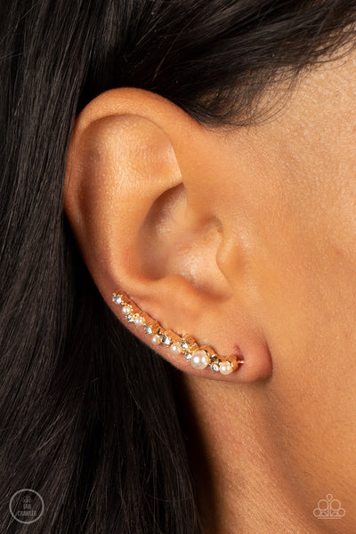 Paparazzi Couture Crawl - Gold Earrings