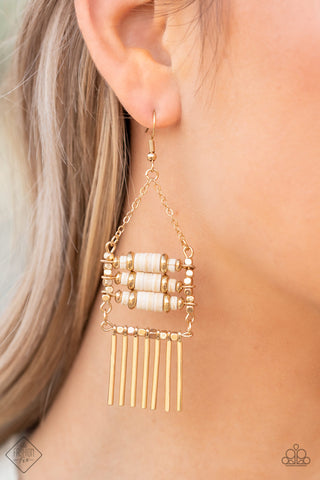 Paparazzi Tribal Tapestry Gold Earrings