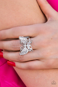 Paparazzi Fearless Flutter - White Ring