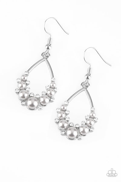Paparazzi Silver $10 Set - A Touch of CLASSY Necklace and Fancy First Earrings