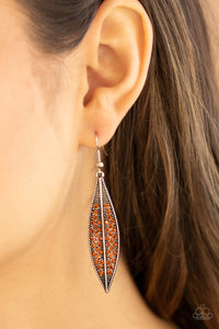 Paparazzi Hearty Harvest - Brown and Topaz Earrings