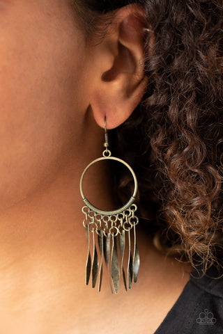 Paparazzi Let GRIT Be! Brass Earrings