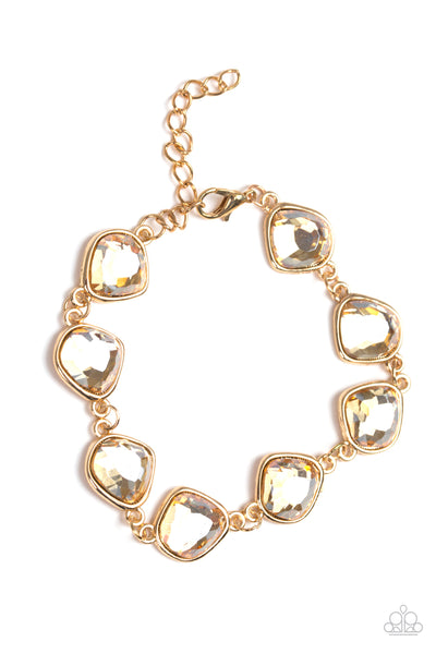 Paparazzi Gold $10 Set - The Imperfectionist Necklace and Perfect Imperfection Bracelet