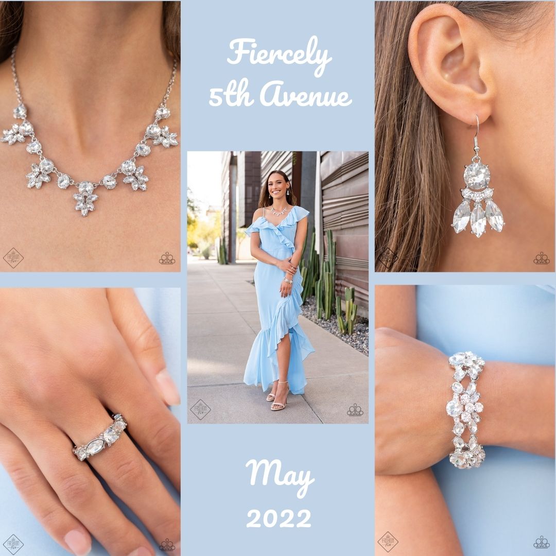 Paparazzi Fiercely 5th Avenue May 2022 Fashion Fix White $20 Set