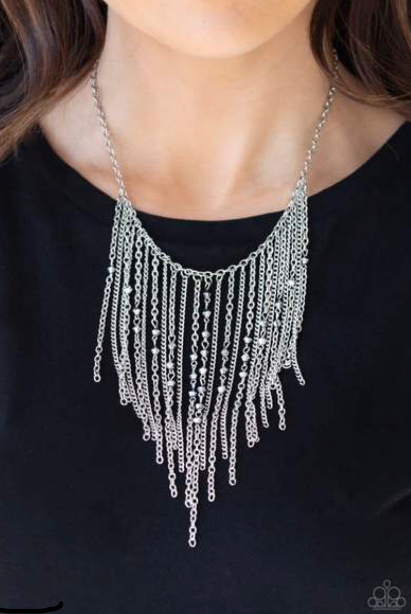 Paparazzi First Class Fringe - Silver Necklace