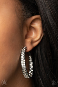 Paparazzi GLITZY By Association - Gunmetal Blockbuster Earrings