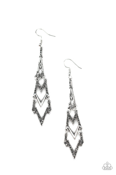 Paparazzi Electric Shimmer - Silver Earrings