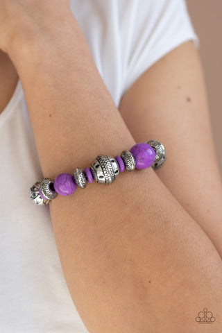 Paparazzi Majestic Masonry - Purple Bracelet