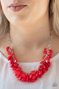 Paparazzi Colorfully Clustered - Red Necklace