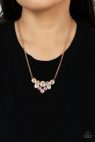 Paparazzi Lavishly Loaded - Copper and Peach Necklace