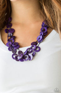 Paparazzi Wonderfully Walla Walla - Wooden Purple Necklace