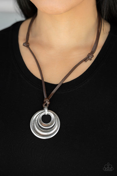 Paparazzi Desert Spiral - Silver Necklace