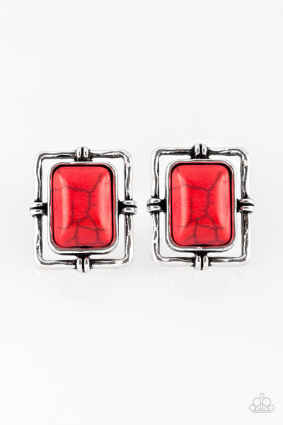 Paparazzi Center STAGECOACH - Red Earrings